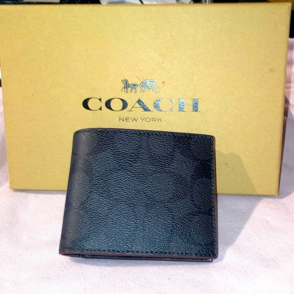 NEW Coach Wallet with Box! Dark Brown/Coffee; Leather